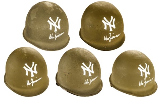 Don Zimmer Army Helmet Collection of 5 Signed Helmets  